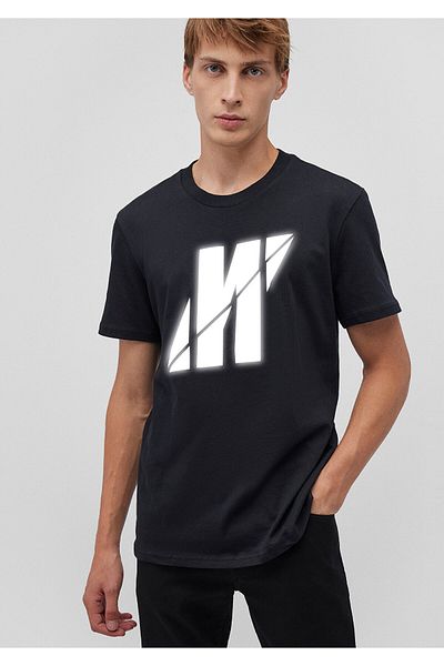 Mavi Schwarzes T-Shirt mit Pro-Logo-Aufdruck und normaler Passform – 0612174-900