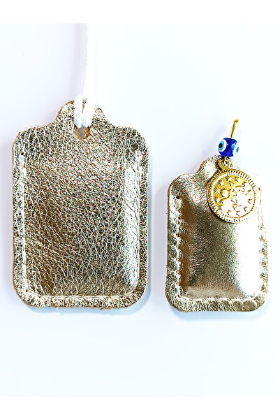 ViP GiFT Anne bebek Dörtgen Cevşen Dualı Kolye Muska Hakiki Deri El Yapımı (T...