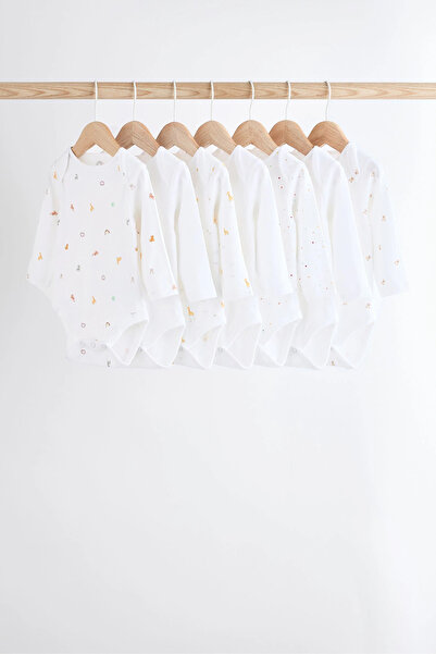 Next Baby %100 Organik Pamuk Uzun Kollu 7'li Animal Desenli Bebek Body Zıbın ...
