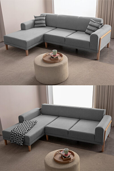 Eymense Latte Sırt Mekanizmalı Köşe Koltuk Takımı