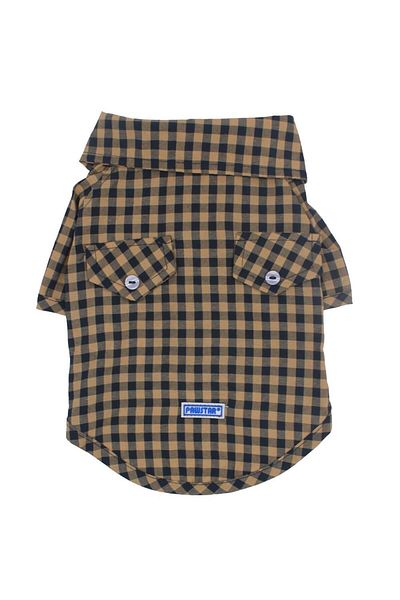 Pawstar Brown Gingham Shirt Brown Gingham Shirt Cat Dog Shirt Cat Dog Outfit