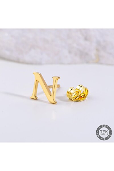 GOLDKUPE 14 Ayar Altın N Harf Küpe 0,56 gr