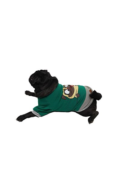 Pawstar Yeşil Pug Sweat Kedi Köpek Sweat Kedi Köpek Kıyafeti