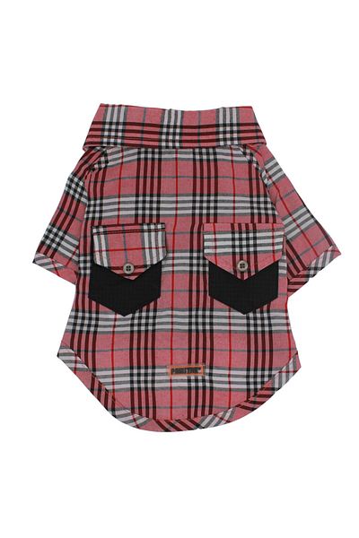 Pawstar Red Plaid Red Plaid Large Dog Shirt Dog Outfit (15-45kg)