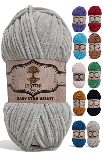 destini Velvet Knitting Thread 100 gr 120 Mt Baby Blanket, Cardigan, Poncho, Booties, Scarf, Slippers, Toy