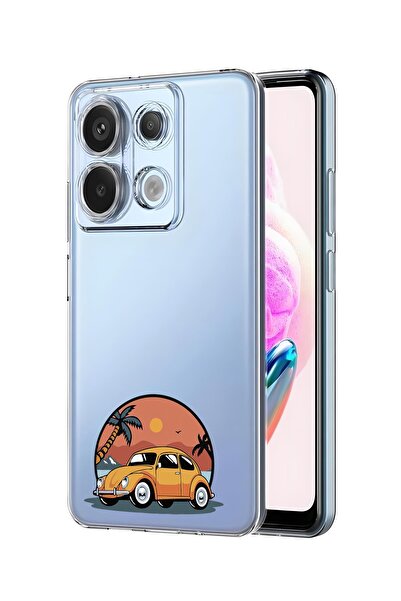 mooodcase Xiaomi Redmi Note 13 Pro 5g Uyumlu Vosvos Desenli Premium Silikonlu Şeffaf Telefon Kılıfı