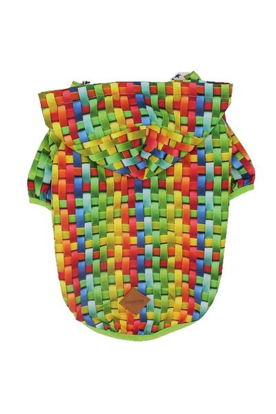 Pawstar Rainbow Patterned Dog Raincoat with Mesh Dog Raincoat