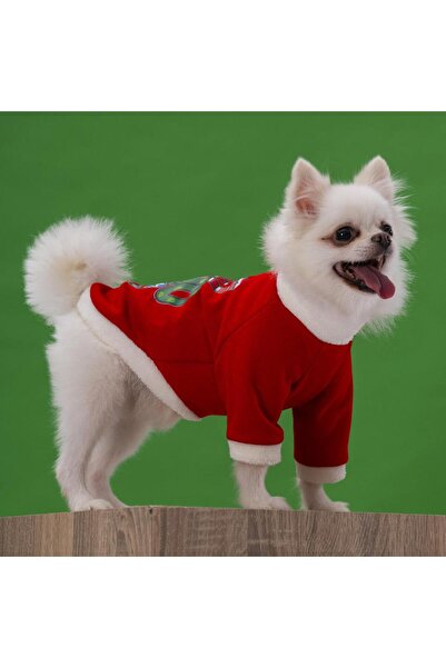 Genel Markalar Yılbaşı Noel Kedi Köpek Kıyafeti Sweat Elbisesi Kostümü