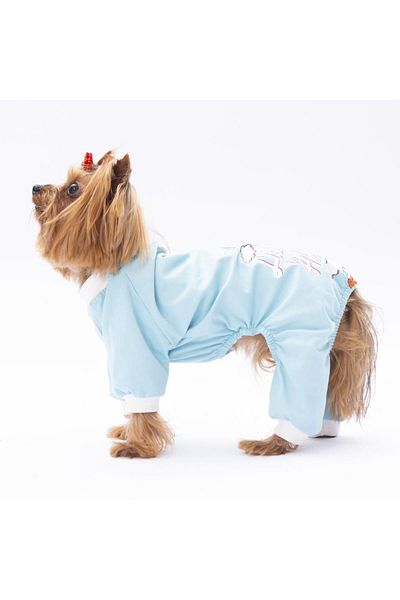 Pawstar Baby Blue Giraffe Cat Dog Pajamas - Cat Dog Jumpsuit - Cat Dog Outfit
