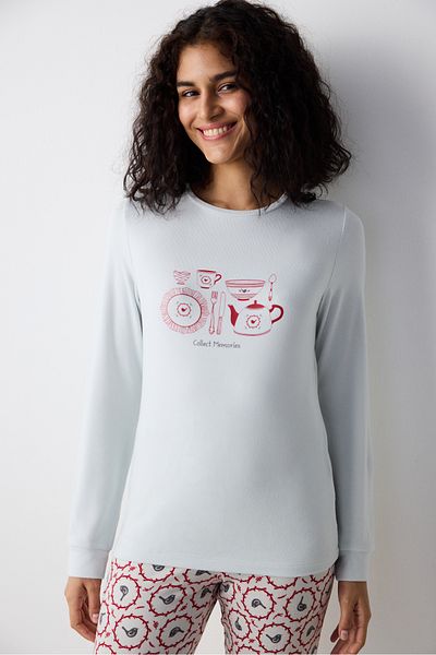 Penti Memories Light Gray Thermal Pajama Set