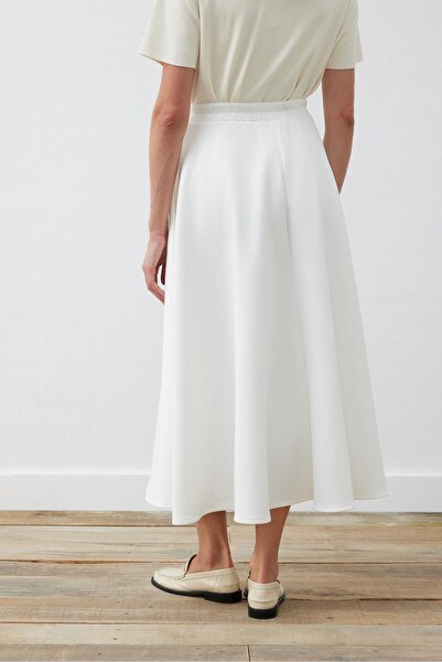 TERZİ DÜKKANI Scuba Flared Skirt Ecru