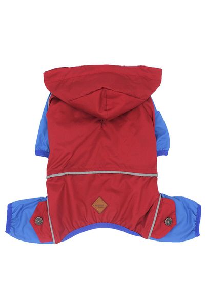 Pawstar Red - Blue Cargo Covered Dog Jumpsuit Raincoat Small Breed Raincoat Cat Dog Outfit