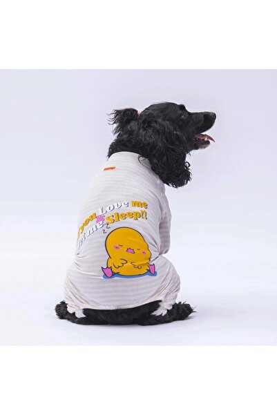 Pawstar Ekru Let Me Sleep Kedi Köpek Pijaması - Kedi Köpek Tulumu - Kedi Köpe...