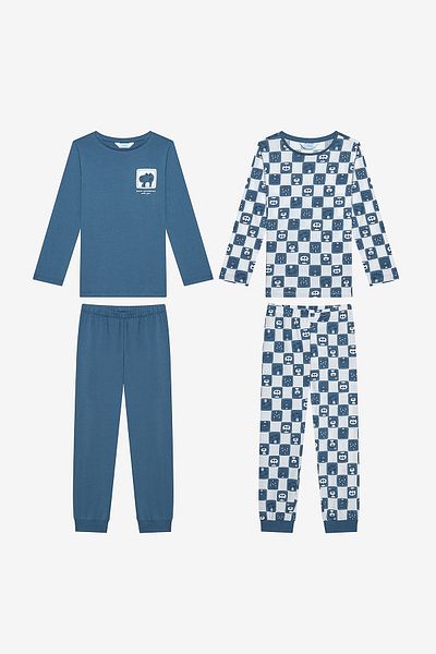Penti Cotton Boy Croco 2-Piece Multicolor Pajamas Set