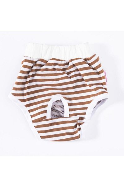 Pawstar Cat-Dog Menstrual Weight Clothes - Brown Striped Outfit