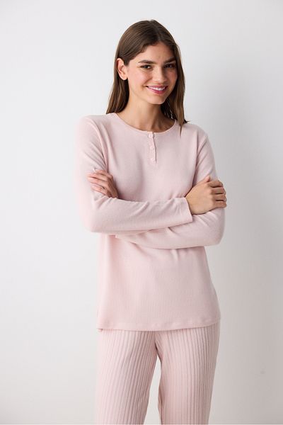 Penti Pink Soft Rose Dried Pink Pants Pyjama-Set