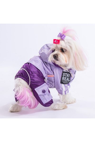 Pawstar Lilac-purple Bicolor Dog Jumpsuit Raincoat Dog Raincoat Dog Apparel Dog Suit