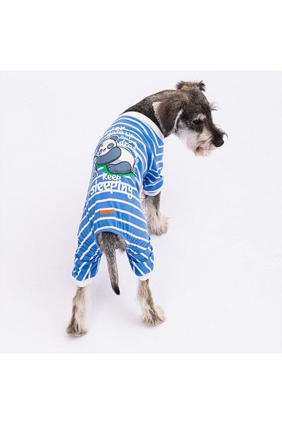 Pawstar Blue Sleeper Cat Dog Pajamas - Cat Dog Jumpsuit - Cat Dog Outfit