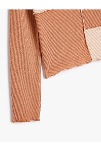 Koton Μακρυμάνικο μπλουζάκι με κομμάτια Colorblock Slim Fit