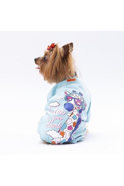 Pawstar Baby Blue Giraffe Cat Dog Pajamas - Cat Dog Jumpsuit - Cat Dog Outfit