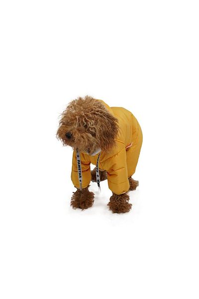 Pawstar Yellow Sport Romper Jumpsuit-coat Raincoat Cat Dog Outfit for Small and Medium Breeds