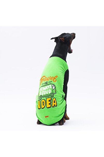 Pawstar Yeşil Travel Büyük Köpek Tişörtü - Köpek Kıyafeti (15 KG-45 KG)
