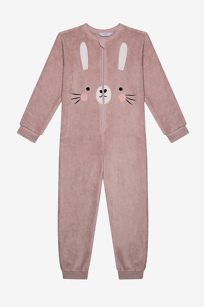 Penti Girl's Bunny Dried Rose Pink Jumpsuit