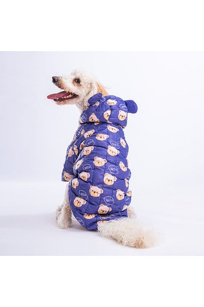 Pawstar Blue Teddy Puff Medium and Large Breed Dog Coat Dog Raincoat Dog Apparel Dog Suit