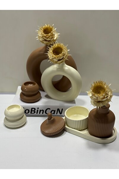 BLANJ sevgili vazo set dekoratif halka mumluklu set