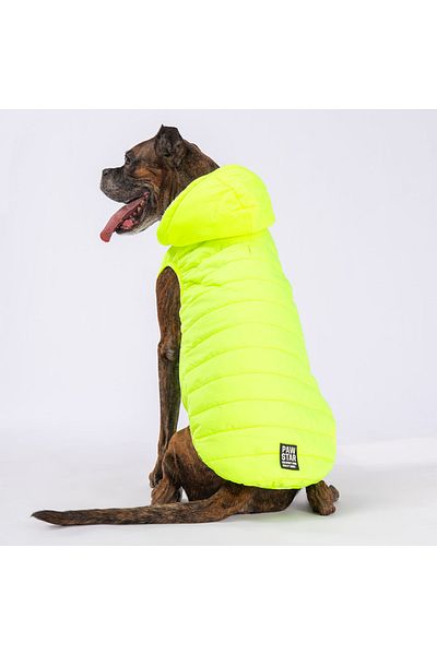 Pawstar Neon Yellow Railway Anorak Vest for Medium and Large Breeds Dog Vest Dog Apparel Dog Raincoat