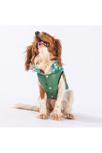 Pawstar Green Diametro Puff Vest Dog Vest Dog Apparel Dog Raincoat