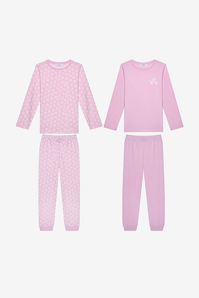 Penti Zweiteiliges mehrfarbiges Pyjama-Set „Flowerland“ aus Baumwolle für Mädchen