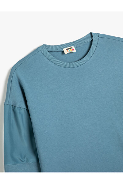 Koton Sweatshirt Uzun Kollu Bisiklet Yaka Cep Detaylı Pamuklu