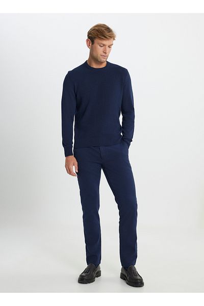 ALTINYILDIZ CLASSICS Altınyıldız Classics Crew Neck Standard Navy Blue ανδρικό πουλόβερ ACE492510284/TRICO ΠΟΔΗΛΑΤΙΚΟ ΛΑΙΜΟ