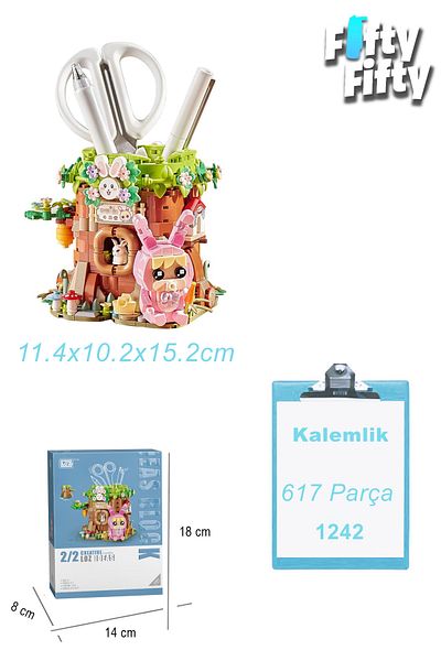 Vagonlife Cute Pen Holder with Pink Figure - Loz Creative Series - Lz1242 (617 Pieces) Toy Building Set