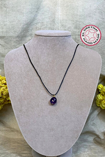 Uretti Tuğba 6667 Handmade Stone Amethyst Necklace - 35 cm