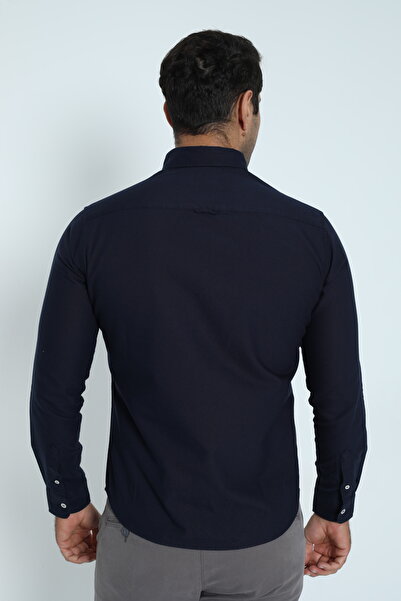 Cordial Чоловіча сорочка з довгими рукавами, сезонна, оксфордська, 100% бавовна, одна кишеня