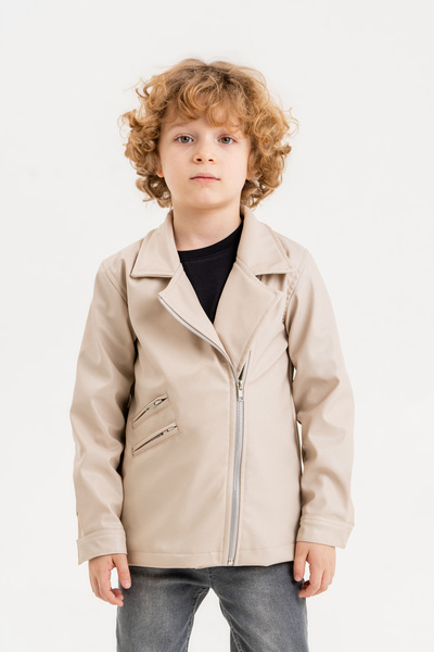 Gold Class Zippered Boy's Leather Jacket 23024