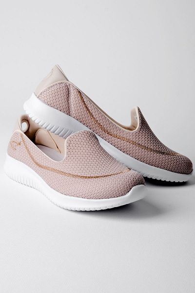 Lal Shoes & Bags Bonavias Honeycomb Pattern Women's Casual Shoes-Cream