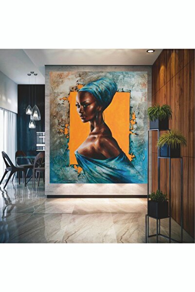 Şehzat Design Dekoratif Sanatsal Modern Afrikalı Siyahi Zenci Kadın Kanvas Ta...