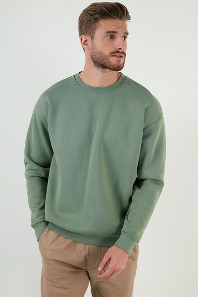 Buratti Sweat pentru bărbați - decolteu, bumbac, puf, moale, potrivire obișnuită 5905255