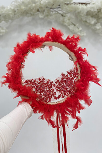 ZEYMERADE Vip زينت ريشة الزفاف الدف الأحمر وصيفة الشرف الزفاف الحناء ليلة الخ...