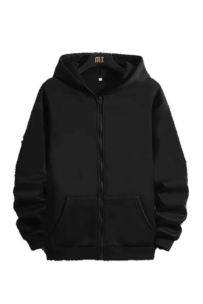 EYAX MODA Φούτερ UNISEX με κουκούλα με φερμουάρ Plus Size