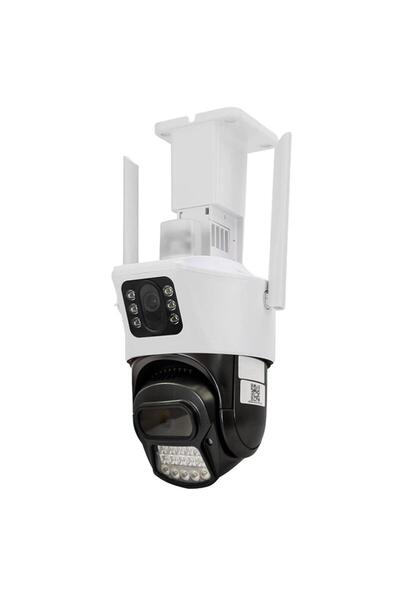 O-KAM 6015 3MP+3MP Uyumlu 21 ledli dual Çift Lensli Hareketli Gece Renkli Sesli PTZ Wifi Güvenlik Kamerası Adaptör Hediyeli