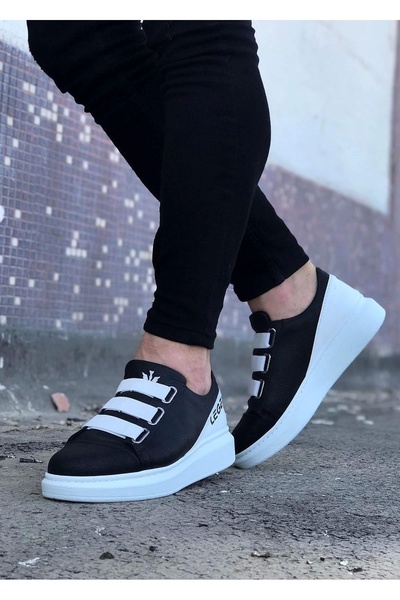 Wagoon Wg029 Black White Thick Sole Casual Men's Shoes