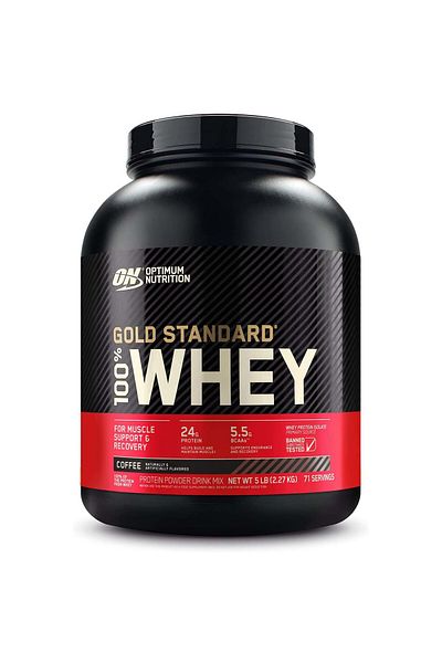 Optimum Nutrition Gold Standard 100% Whey Protein, Coffee, 5 LB