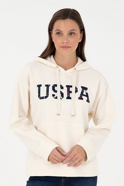 U.S. Polo Assn. Γυναικείο φούτερ με κουκούλα κρέμα 50298586 -vr071