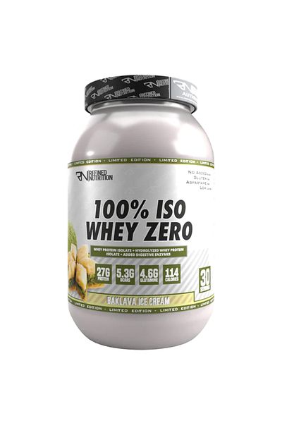 Refined Nutrition 100% واي ايزوليت زيرو، آيس كريم بقلاوة، 908 جرام