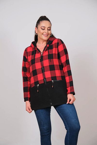Lady Majestic Palton de primăvară pentru femei cu glugă de dimensiuni plus