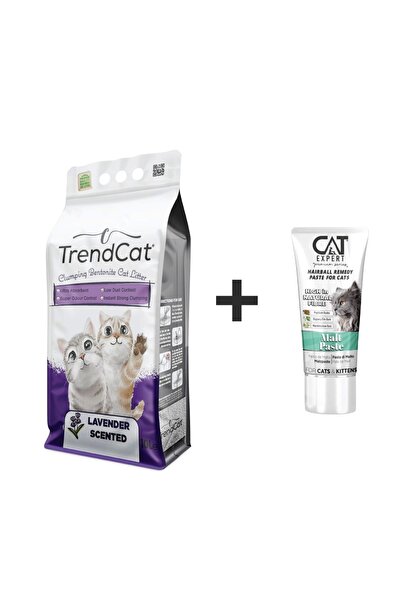 Lavanta Kokulu Topaklanan Koku Hapseden Tozsuz 10 Lt Kedi Kumu + Malt Paste